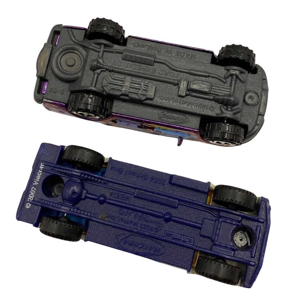 VTG Matchbox Blues Clues Diecast Car Lot Purple Ford Expedition White School Bus - Picture 6 of 12